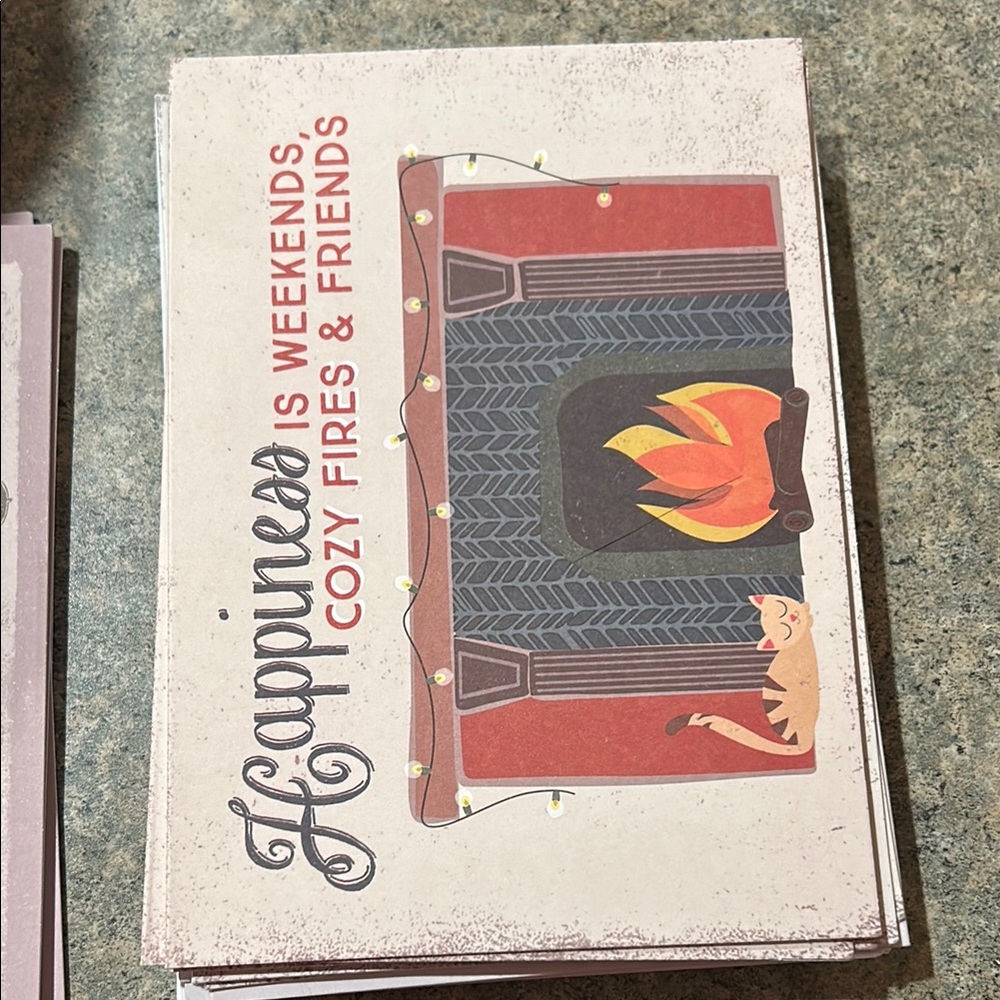 Thirty-One Cozy Fires & Friends Stationery - Red and Gray